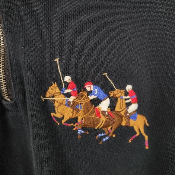 Vintage Polo by Ralph Lauren Mens 1/4 Zip Big Logo Pullover Sweater Size XL - Picture 5 of 7